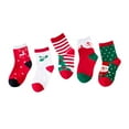 thumbnail image 1 of EeaseMX pares de calcetines navideños de algodón para niños de 1 a 3 años (paquete mixto navideño), 1 of 7