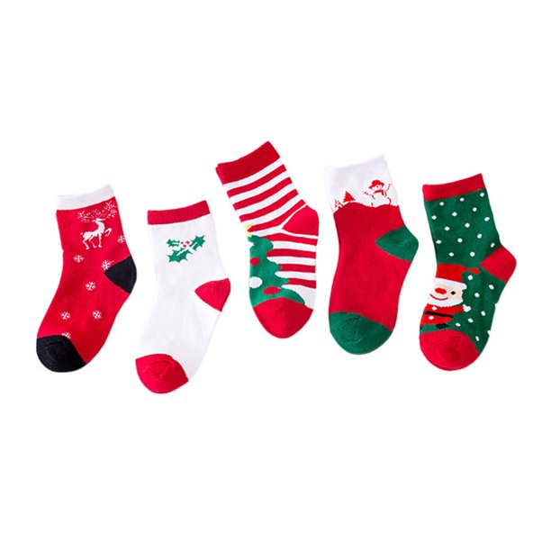 EeaseMX pares de calcetines navideños de algodón para niños de 1 a 3 años (paquete mixto navideño)