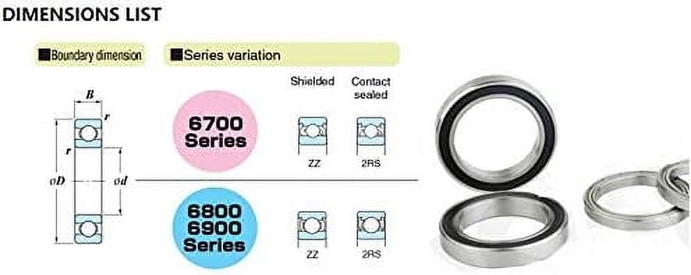 6706ZZ Deep Groove Ball Bearing 30 * 37 * 4mm Precision Bearing ABEC-1 Slim Thin Section Ball Bearings 61706ZZ 6706-ZZ