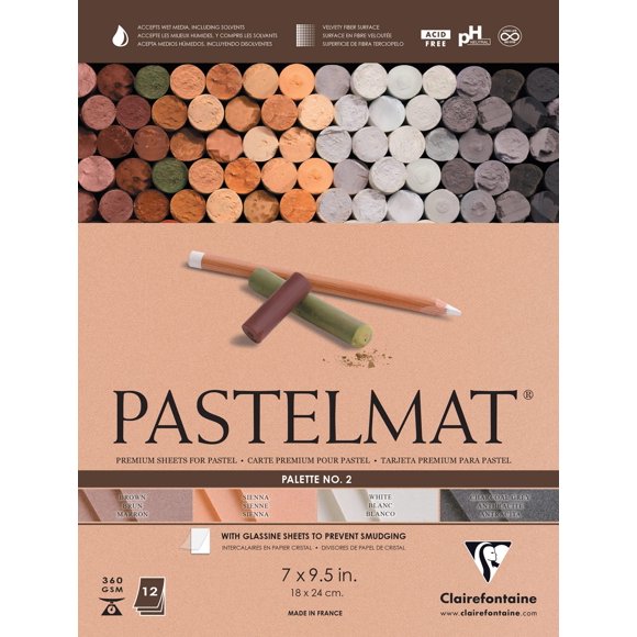 Paleta Pastelmat Pad Clairefontaine n.º 2, 18 x 24 cm, 360 g