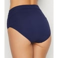 thumbnail image 2 of Anne Cole Women's High Waist to Fold Over Shirred Bikini Bottom Swimsuit, Live in Color Navy, Medium, 2 of 4