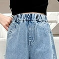 thumbnail image 6 of Zshosam Teen Girl Clothes Kids Girls Jeans Elastic Waist Baggy Denim Wide Leg Pants Trousers Size 5T 6T,(Blue 5-6 Years), 6 of 7