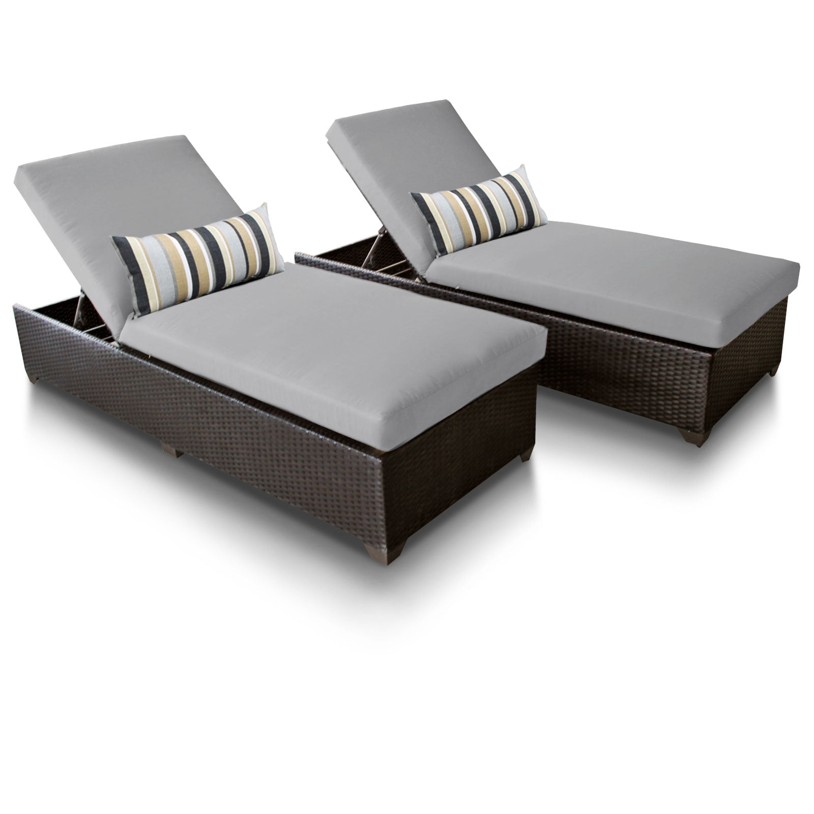 Classic Chaise Set of 2 Outdoor Wicker Patio Furniture