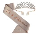 thumbnail image 4 of Birthday Sash And Tiara Rose Gold Birthday Sash Crown 40 & Fabulous Shoulder Strap And Tiara For Women, 4 of 5
