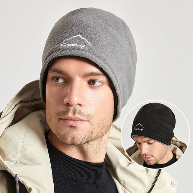 Chapeau de Ski d'Hiver Résistant au Froid pour Hommes et Femmes Casquette Extérieure Polaire Réversible Coupe-Vent Chaude