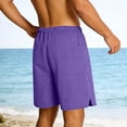 thumbnail image 7 of Men's Shorts Solor Color Casual Elastic Waist Drawstring Athletic Shorts with Bcak Pocket Split-Hem Straight-Leg Workout Shorts for Outdoors, 7 of 7