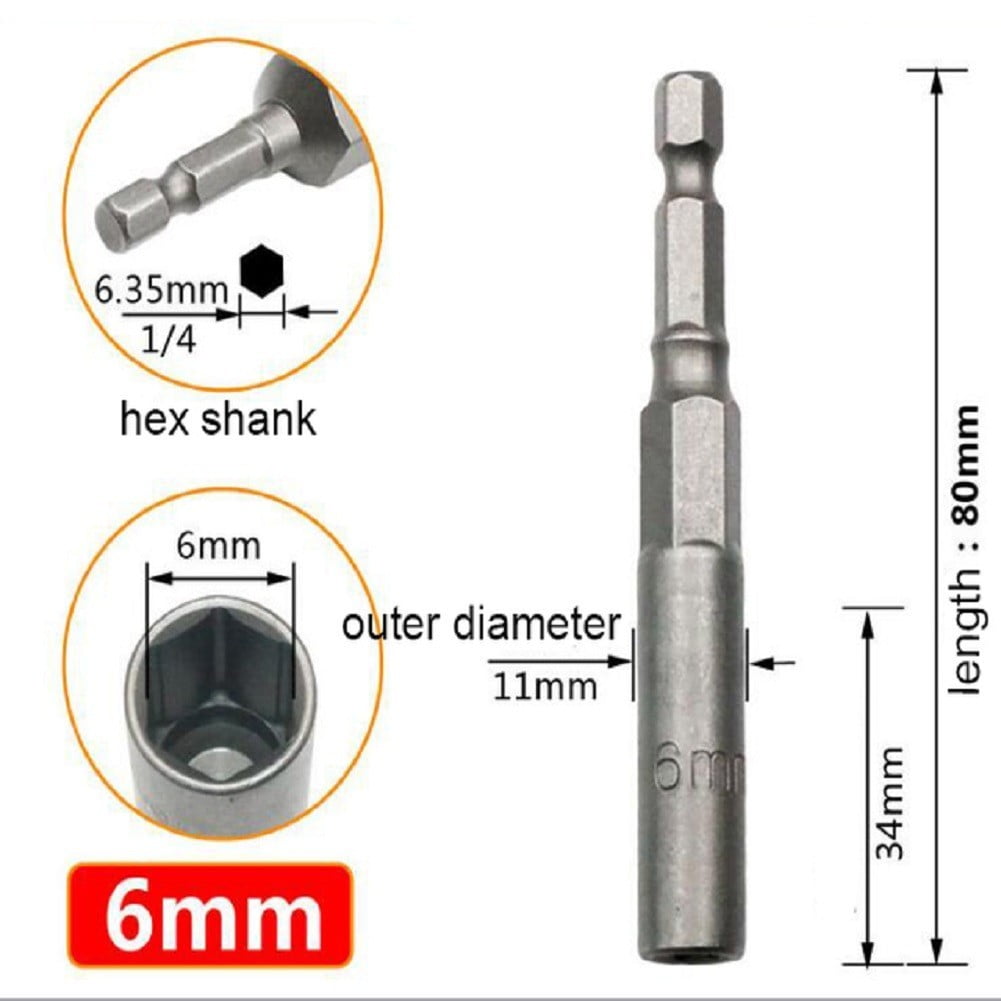 FAKEME 1/4 Impact Drive Hex Shank Quick Change Holder Bit Drill Chuck Adapter Pick 80mm FAKEME 1/4 Impact Drive Hex Shank Quick Change Holder Bit Drill Chuck Adapter Pick 80mm