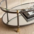 thumbnail image 5 of Allesandro 2 Piece Oval Glass Coffee Table and Round Glass End Table Set in Gold, 5 of 9