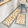 thumbnail image 3 of Fall Maple Leaf 2 Pieces Non-Slip Kitchen Mat Set Thanksgiving Autumn Black White Plaid Soft Door Mat with Rubber Backing,Dirtproof Rugs for Entrance Doorway 19.7x31.5in+19.7x47.2in, 3 of 9