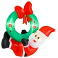 thumbnail image 1 of Costway 4 Ft Blow up Santa Claus with LED Lights & Christmas Wreath Christmas Inflatables, 1 of 10