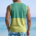 thumbnail image 3 of Men's Two-Tone V-Neck Sleeveless Pocket Tank Top, Casual Gym & Daily Wear Sleeveless Shirt Light Green L, 3 of 5