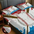 thumbnail image 4 of WASFDN Baseball Sheet Set Sports Theme Bedding Set for Kids 3D Baseball Pattern Bed Sheets Baseball Games Bed Sheet Set Room Decor,Twin Size,Baseball B, 4 of 7