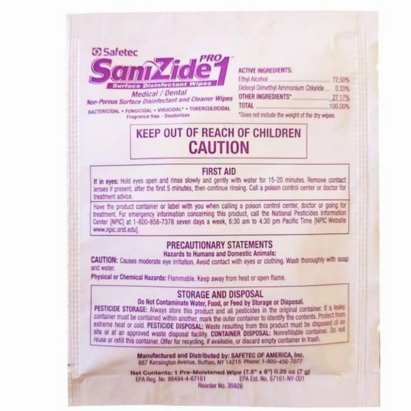 DDI 2345020 Surface Disinfectant Wipes - Case of 50