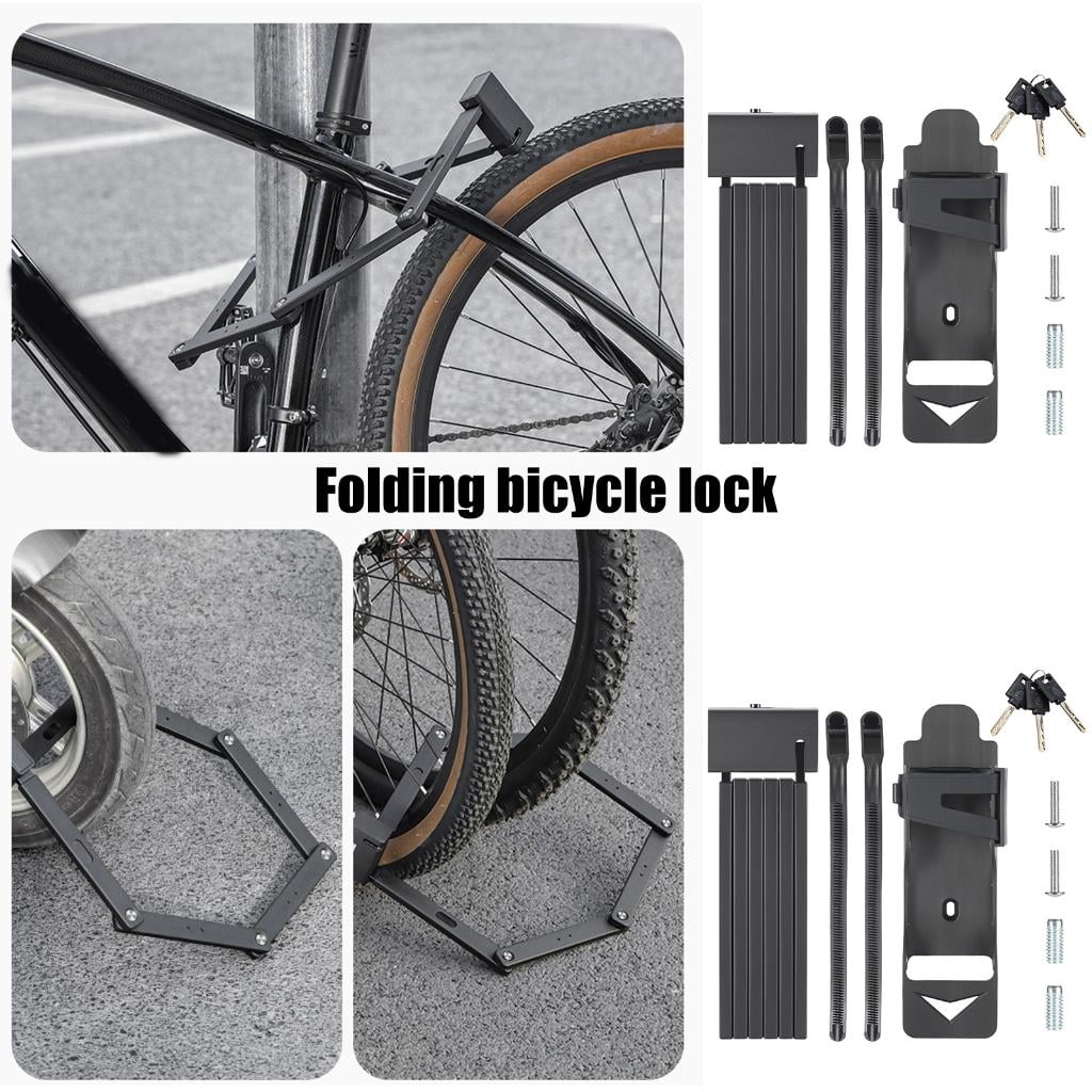 CEORPER Bicycles Scooter Motorcycle Folding Lock with Key Fold Chain Heavy Duty Metal Foldable Lock AntiTheft Cycling Lock
