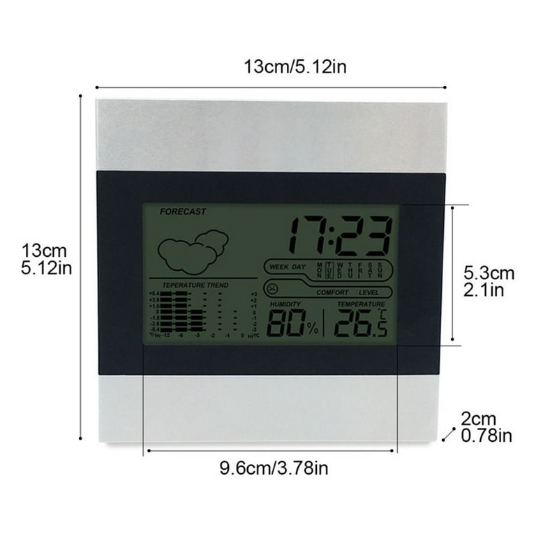 LCD Digital Thermometer Hygrometer Humidity Clock High-precision