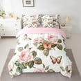 thumbnail image 2 of Manfei Floral Rose Girl Bedding Comforter Set 7 Pieces,Flying Butterflies Full Bedding Set Lightweight,Dreamy Princess Fitted Sheet Flat Sheet,Breathable Home Decor,Reversible, 2 of 8