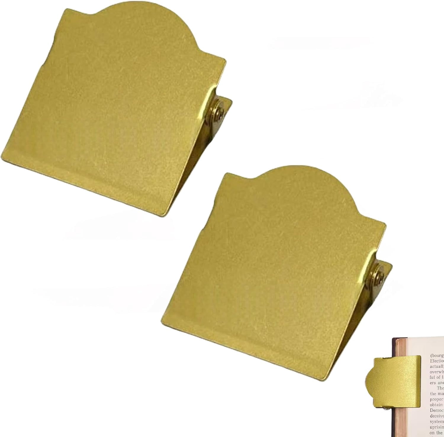 ABCISI 2 Pcs Vintage Metal Book Clip to Hold Book Open, Journal Clip Metal Travelers Notebook Book Decorative Binder Clips, Brass Journal Book Page Holder Clips for Book,  Paper, Bookmark (Bronze)