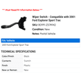 thumbnail image 2 of Wiper Switch - Compatible with 2001 Ford Explorer Sport Trac, 2 of 2