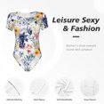 thumbnail image 4 of Balery Lilies Flowers Body de cuello redondo de manga corta para mujer Tops de manga corta Tops básicos-X-Large, 4 of 7