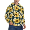 thumbnail image 2 of Pofeuu Sunflowers Print Mens Casual Hooded Collar Drawstring Hoodies Pullover Sweatshirts Casual Long Sleeve Shirts-Medium, 2 of 7