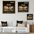 thumbnail image 4 of Designart "Wandering Golden Swans at the Pond I" Animals Framed Wall Art Decor - Modern Beige Swans Hallway Framed Wall Art Decor, 4 of 6