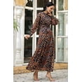 thumbnail image 5 of Black Ethnic Motif Printed Chiffon Flared Maxi Dress With Buttons., 5 of 5