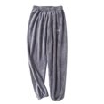 thumbnail image 4 of JUSLIO Fleece Pajama Pants for Women Regular Fit Comfortable Elastic Waist Casual Lounge Warm Pajama Pants Gray Large, 4 of 4