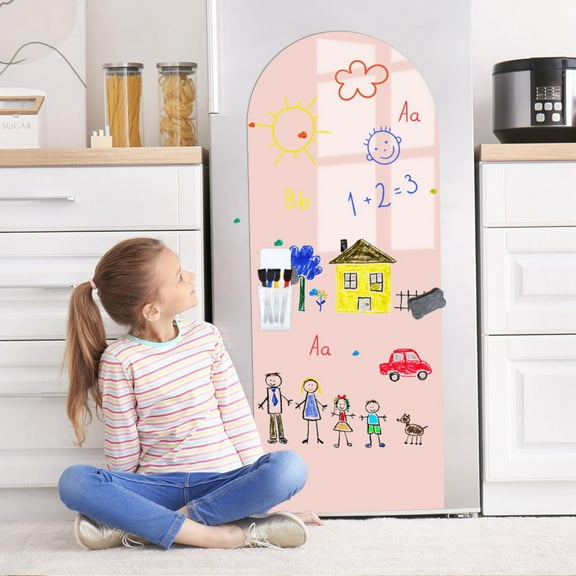 Magnetic Chalkboard Wall Arch Decal 40"x16" Contact Paper Peel and Stick for Walls Self Adhesive Magnetic Wall Board Sticker for Kid Black Chalk Board Wallpaper Roll