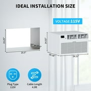 Ktaxon Smart 8000 BTU Through the Wall Air Conditioner with Heat, Wall AC Unit & Heater Combo with Remote, APP & Voice Control & Timer Function, Compatible with Alexa/Google Assistant, 115V/60Hz