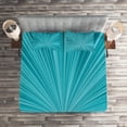 thumbnail image 2 of Ambesonne Teal Quilted Coverlet 3 Pcs, Abstract Vortex Design, Queen Size, Turquoise Teal, 2 of 2