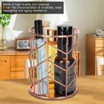 thumbnail image 3 of 2Pcs Pen Holder Round Rose Gold Desktop Storage Basket Metal Mesh Makeup Organizer Box, 3 of 3