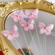 thumbnail image 1 of Zhuge 10 juegos de elegantes decoraciones para tartas con forma de mariposa, decoraciones para tartas con forma de mariposa adecuadas para fiestas/cumpleaños, decoraciones para cupcakes (rosa B), 1 of 4