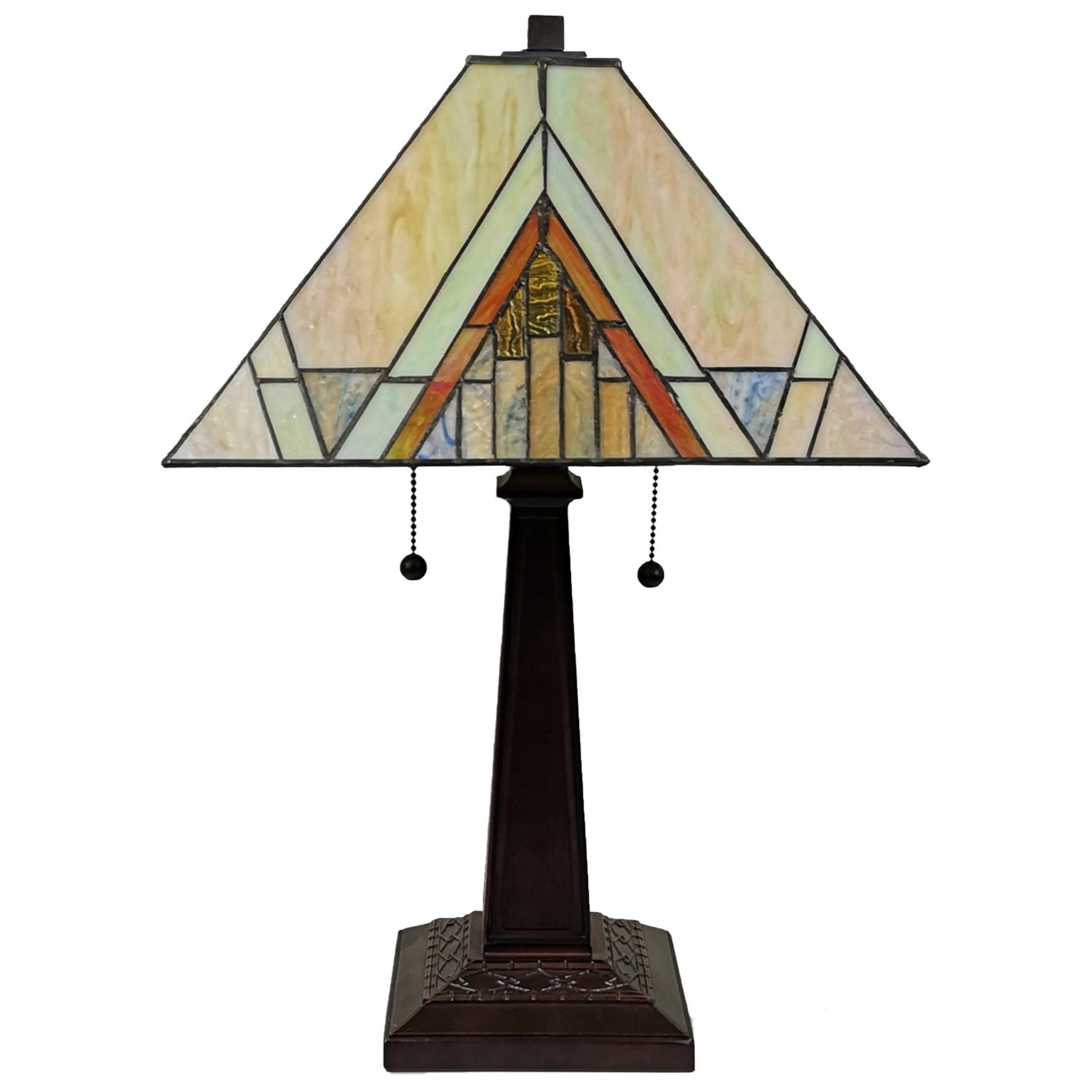 Tiffany Style 2 Light Mission Table Lamp - 23" Tall