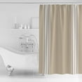 thumbnail image 3 of Hokiten Shower Curtain, Beige Striped Fabric Shower Curtains for Bathroom, Farmhouse Luxurious White Stripes Modern Abstract Art Bath Curtain Waterproof Bathtub Curtains with Hooks, Small 36" x 72", 3 of 7