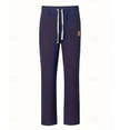 thumbnail image 5 of Domuza Mens Casual Linen Pants Loose Fit Elastic Drawstring Waist Straight-Legs Summer Yoga Beach Long Pants Navy L, 5 of 5