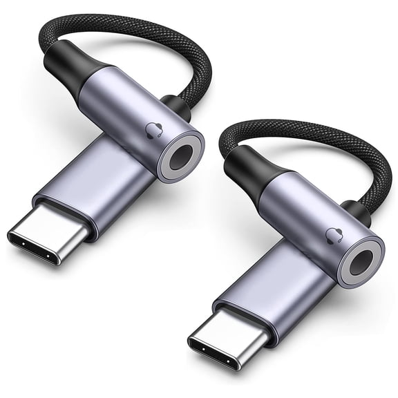 CEZOLO USB Type C to 3.5mm Female Headphone Jack Adapter-2 pack, USB C to Aux Audio Dongle Cable Cord Compatible with iPhone 15/16/16 Pro Max/16 Pro/Plus,Galaxy S24/S23/S22/S21 Ultra,iPad Pro, Pixel