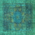 thumbnail image 1 of Ahgly Company Machine Washable Indoor Square Oriental Turquoise Blue Modern Area Rugs, 3' Square, 1 of 4