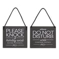 thumbnail image 1 of Unique Bargains Do Not Disturb and Please Knock Door Hanger Sign, Black, 1 of 4