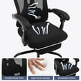 thumbnail image 6 of EastVita Office Chair Swivel Task Chair with Adjustable Lumbar Support Home Office Chair with Footrest Mesh High Back Gaming Chair Off White, 6 of 7