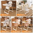 thumbnail image 5 of Convertible Baby High Chair to Rocker with 5-Point Harness, Foldable Infant Feeding Chair with Silent Locking Wheels & Removable 2-Tier Easy-Clean Tray,White, 5 of 14