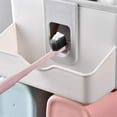 thumbnail image 3 of Toothbrush Holder with Automatic Toothpaste Dispenser Multifunctional Wall-Mounted Space-Saving No Drill Toothbrush Storage Set for Family Bathroom Storage (Four Cups), 3 of 7