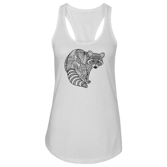 Raccoon In Zentangle Tank Women -Image by Shutterstock, Female x-Large