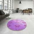 thumbnail image 3 of Ahgly Company Indoor Square Patterned Pastel Purple Pink Area Rugs, 7' Square, 3 of 6