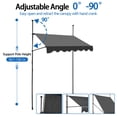 thumbnail image 6 of RJFKSN 78" x 118" Manual Retractable Awning, No Drilling Outdoor Patio Sunshade Shelter, Height & Angle Adjustable Canopy for Backyard, Garden, Balcony, Dark Gray, 6 of 7