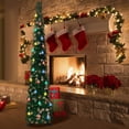 thumbnail image 3 of Árbol de Navidad con forma de rosa, plegable, 5 pies, con luces y lentejuelas, 3 of 6
