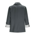 thumbnail image 6 of HomeDM Womens Work Office Blazers, Open Front One Button Long Sleeve Lapel Jackets Suit Blazer with Pockets, Dark Gray, 6 of 8
