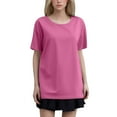 thumbnail image 1 of T-shirts pour Femmes à Manches Courtes, Col Rond, T-Shirt Basique, Hauts de Printemps pour Femmes, Hauts Décontractés pour Femmes, 1 of 5