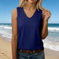 thumbnail image 5 of Women's Sleeveless Tank Top, Loose Fit Casual Turtleneck Blouse with Wide Straps, Solid Color Vest for Daily Wear, Street Fashion and Versatile Outfits-Navy, 5 of 9