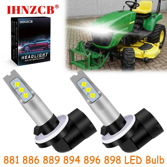 IHNZCB for Deere 2025r 2026r 2305 2320 2520 2720 3032e Pn Axe16948 Tractor / Lawn Mower LED Headlights Bulb High Low Beam 881 889 White,Y13