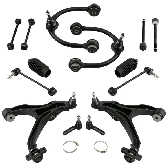 maXpeedingrods 14Pc Front Suspension Kit for Jeep Grand Cherokee 2005-2010 for Jeep Commander 2006-2010, Upper Lower Control Arms w/Tie Rod Front Rear Sway Bar End Link Boots